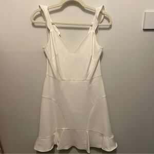 Aidan Mattox White Sleeveless Ruffled Mini Dress